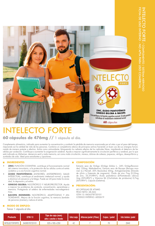 Intelecto Forte 60 Cápsulas – Memoria y Rendimiento Mental