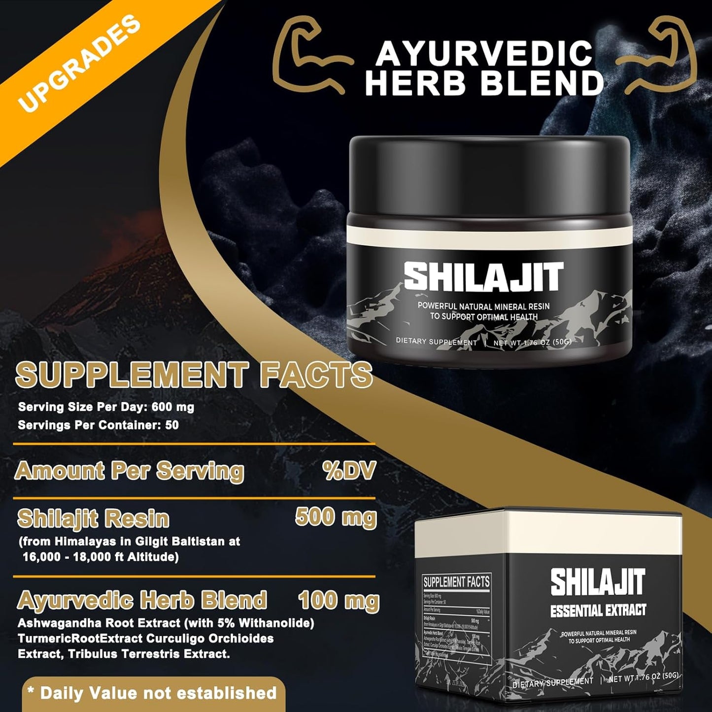 Resina orgánica pura del Himalaya SHILAJIT 100g