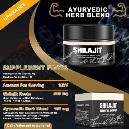 Resina orgánica pura del Himalaya SHILAJIT 100g